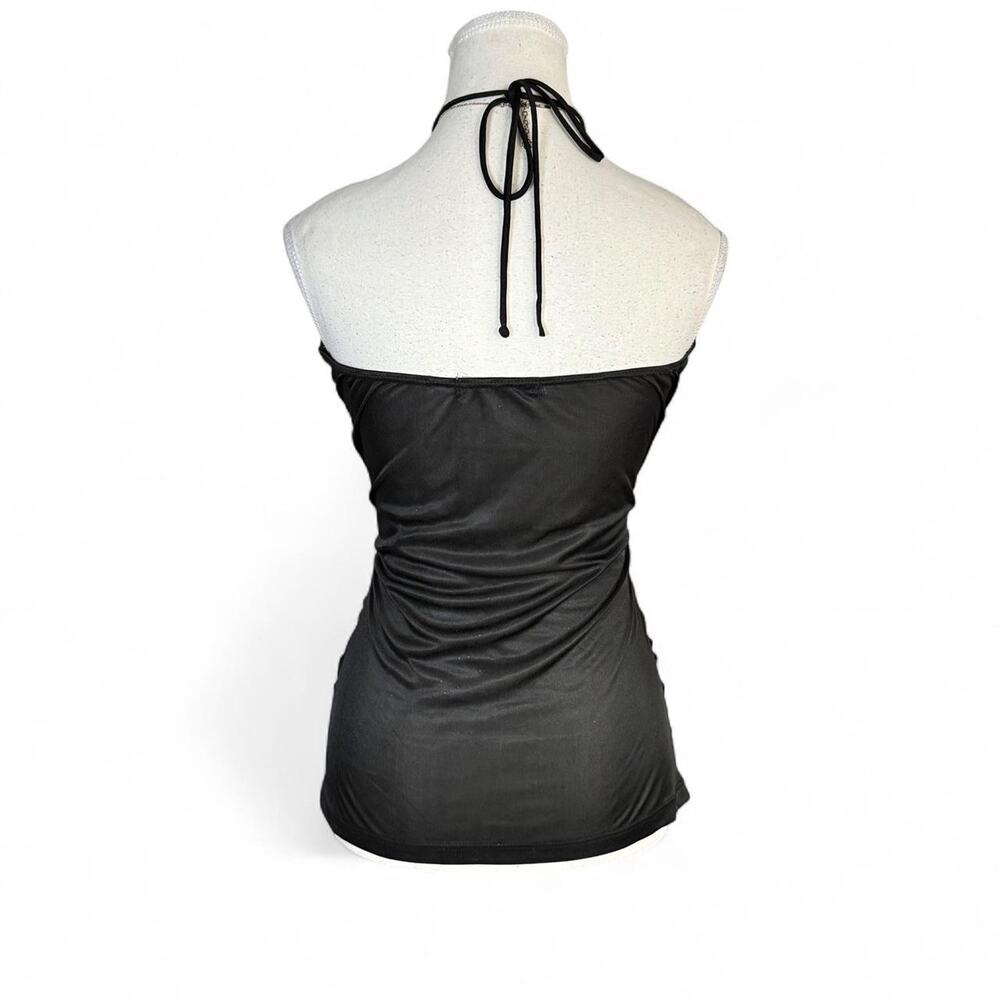 Y2K Vintage black Halter Snatching Top early 2000s Charlotte Russe size small - Picture 2 of 6